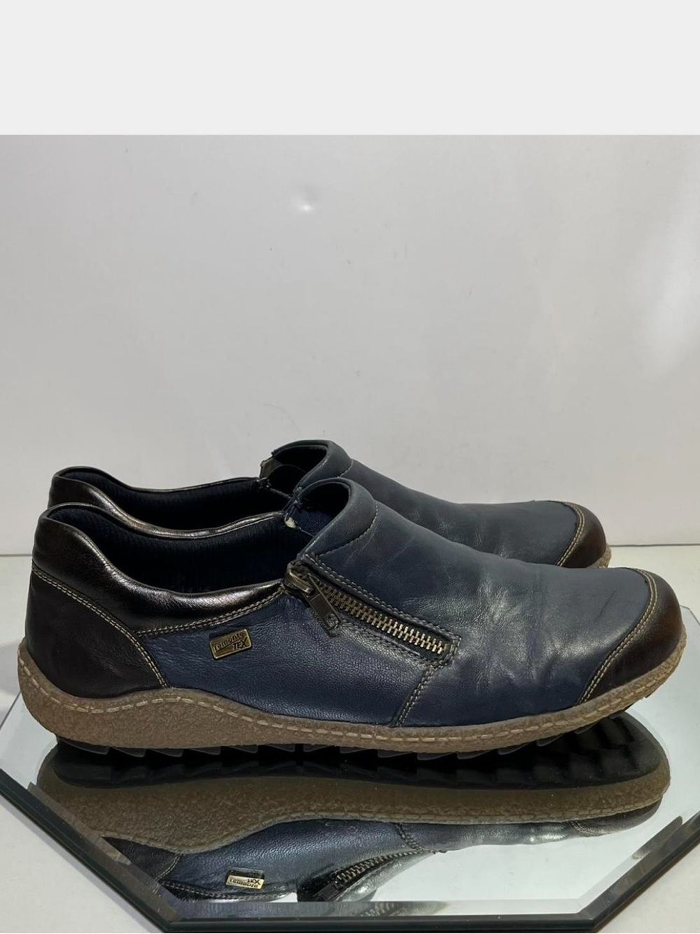 Remonte Tex 10 Navy Black Tan Soles Walking Leather Shoes